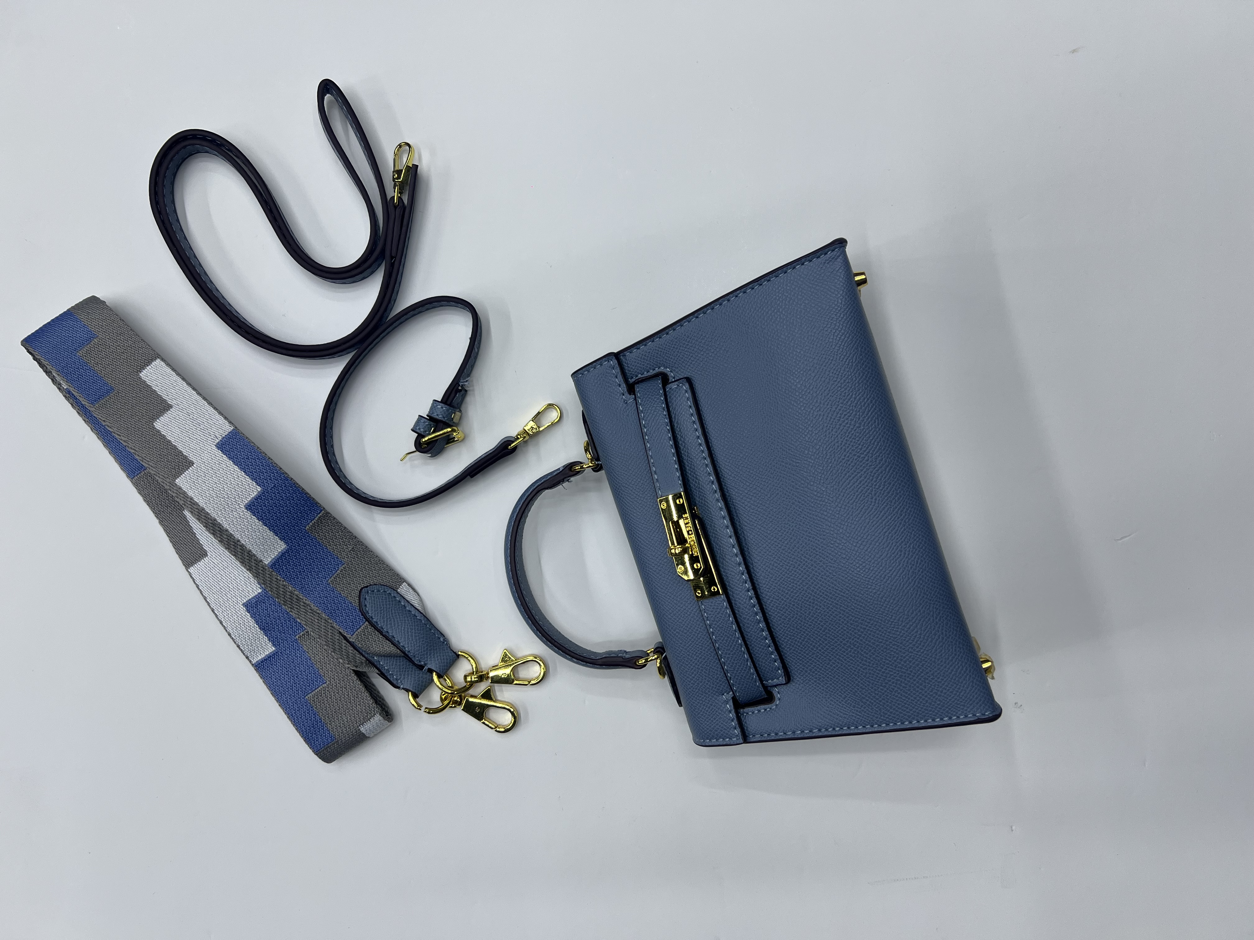 کیف دستی و دوشی زنانه مدل هرمس Kelly Mini  با بند طرحدار