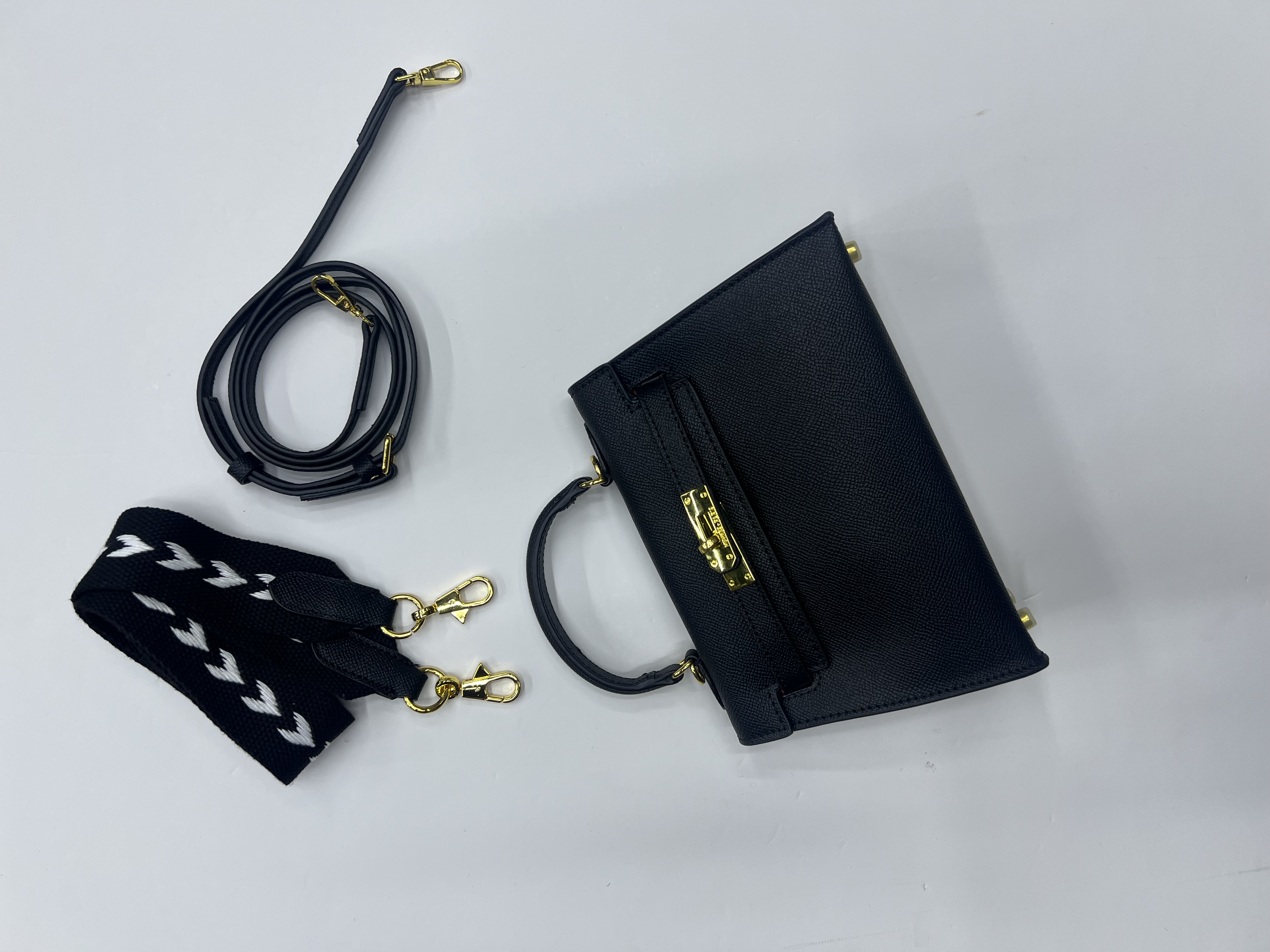 کیف دستی و دوشی زنانه مدل هرمس Kelly Mini  با بند طرحدار